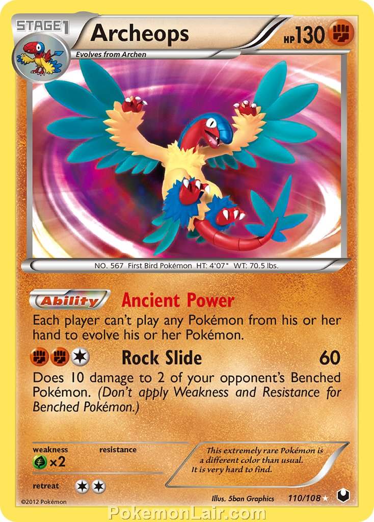 2012 Pokemon Trading Card Game Dark Explorers Price List – 110 Archeops