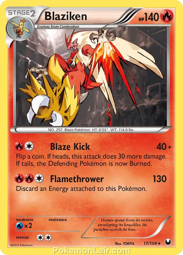 2012 Pokemon Trading Card Game Dark Explorers Price List – 17 Blaziken