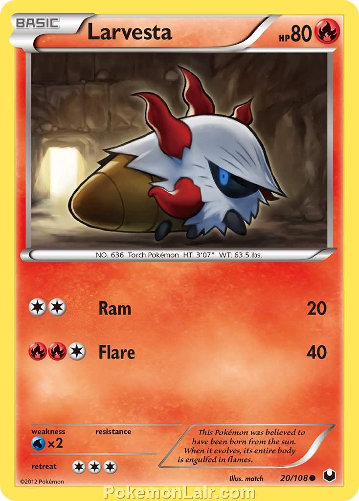 2012 Pokemon Trading Card Game Dark Explorers Price List – 20 Larvesta