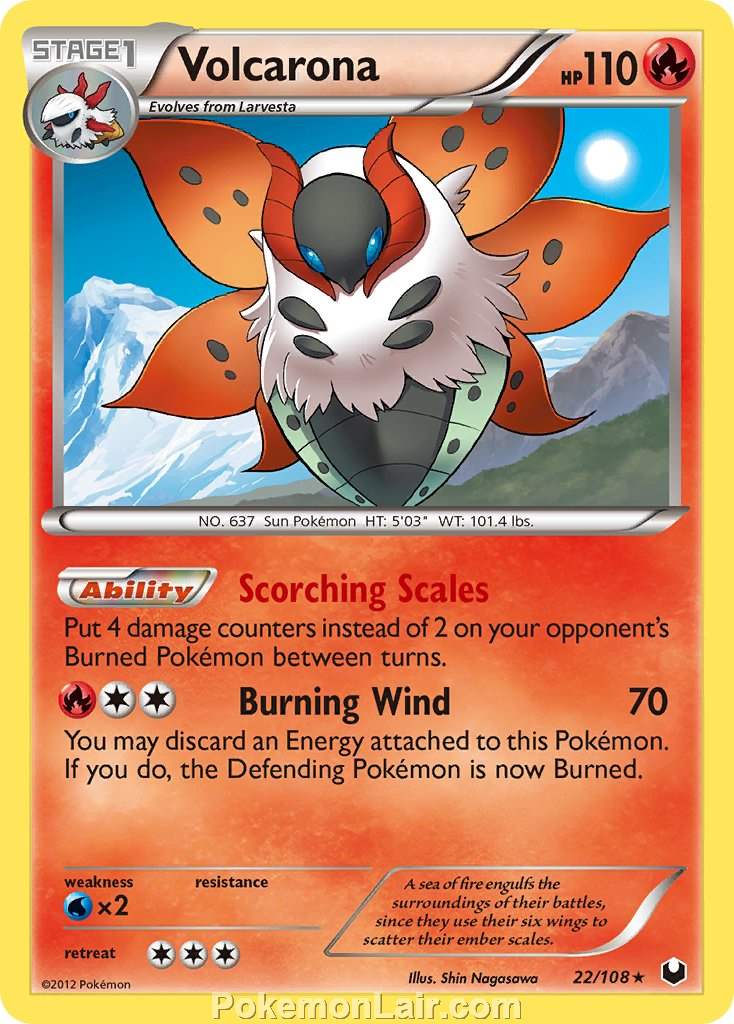 2012 Pokemon Trading Card Game Dark Explorers Price List – 22 Volcarona