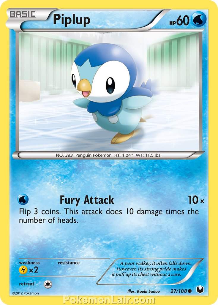 2012 Pokemon Trading Card Game Dark Explorers Price List – 27 Piplup