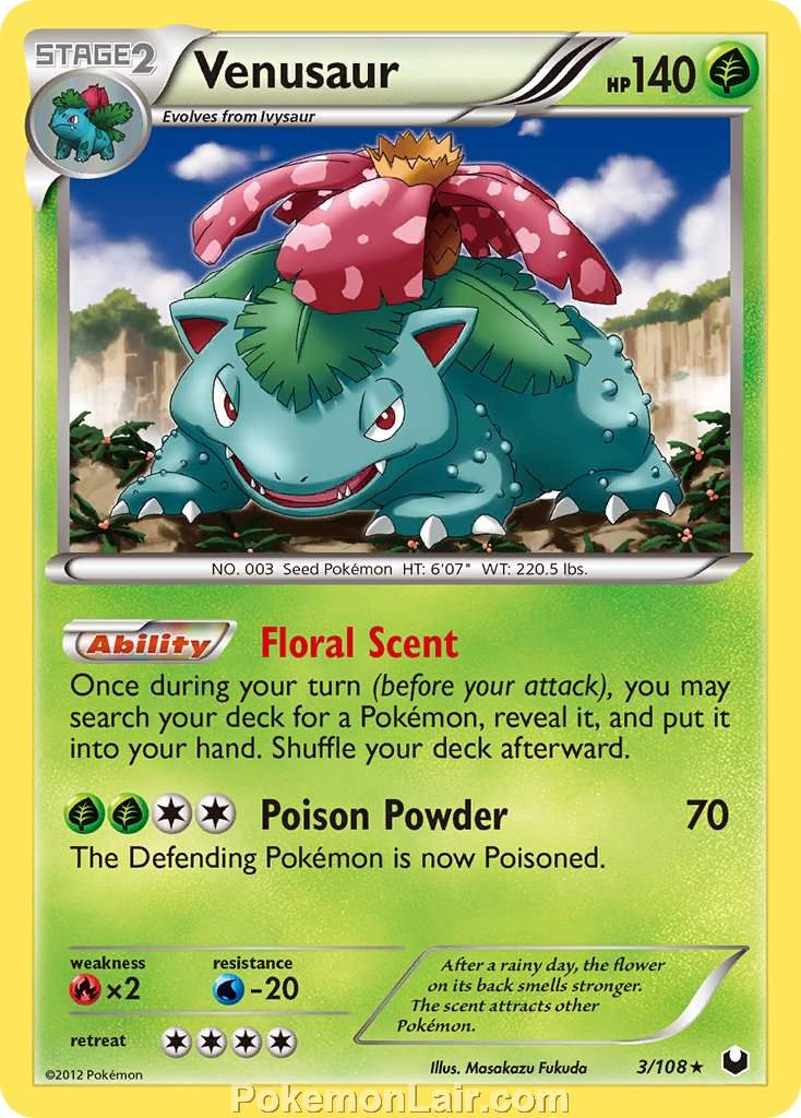 2012 Pokemon Trading Card Game Dark Explorers Price List – 3 Venusaur