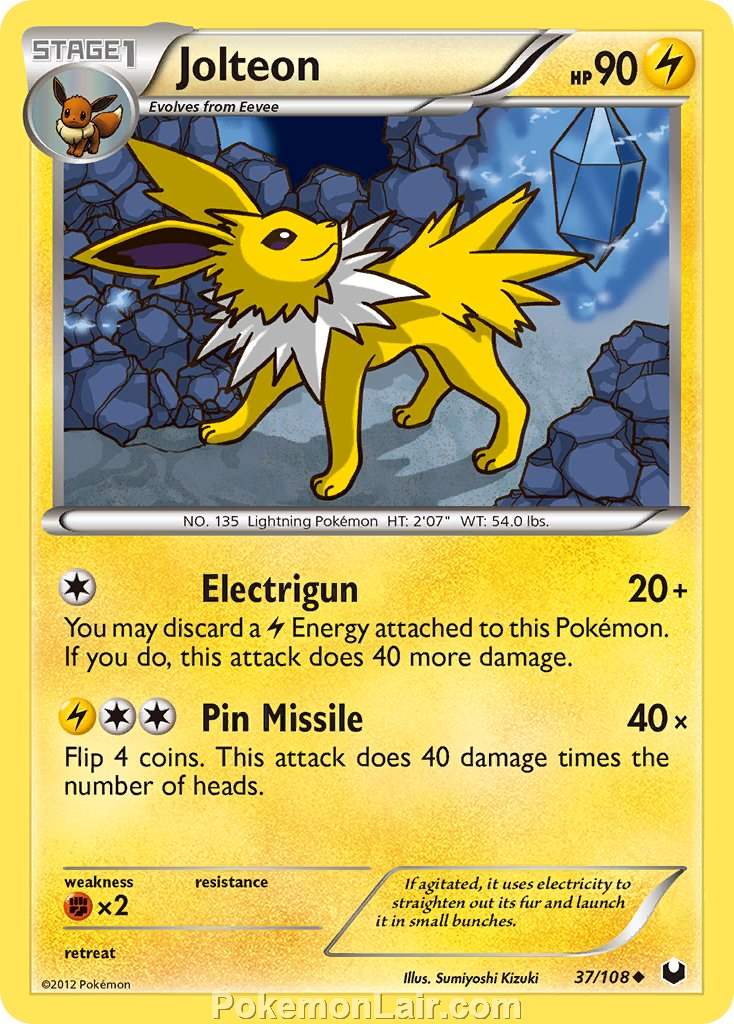 2012 Pokemon Trading Card Game Dark Explorers Price List – 37 Jolteon