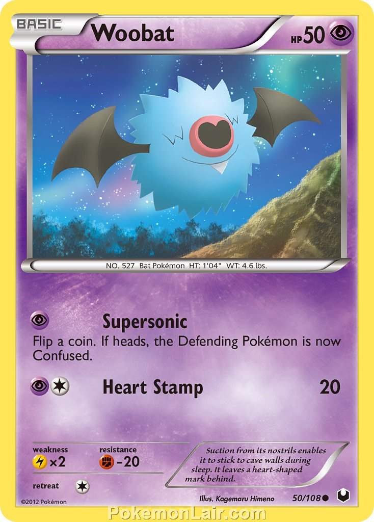 2012 Pokemon Trading Card Game Dark Explorers Price List – 50 Woobat