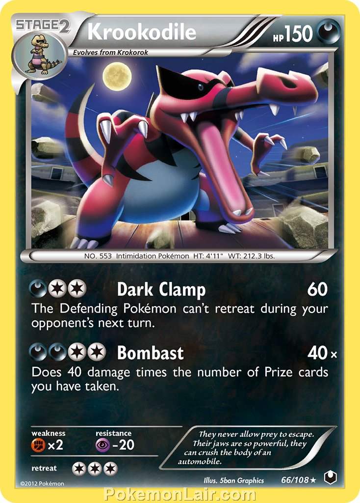 2012 Pokemon Trading Card Game Dark Explorers Price List – 66 Krookodile