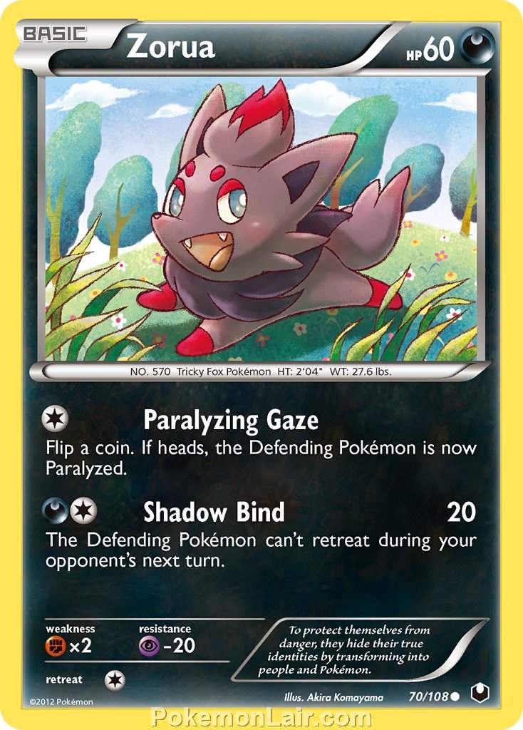 2012 Pokemon Trading Card Game Dark Explorers Price List – 70 Zorua