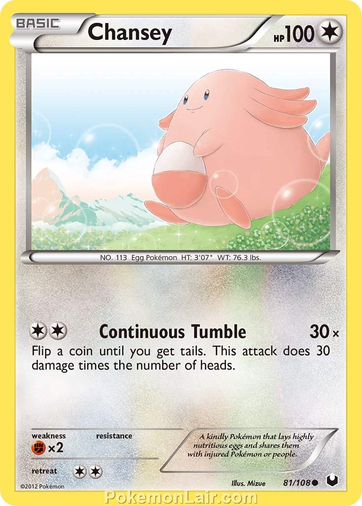 2012 Pokemon Trading Card Game Dark Explorers Price List – 81 Chansey