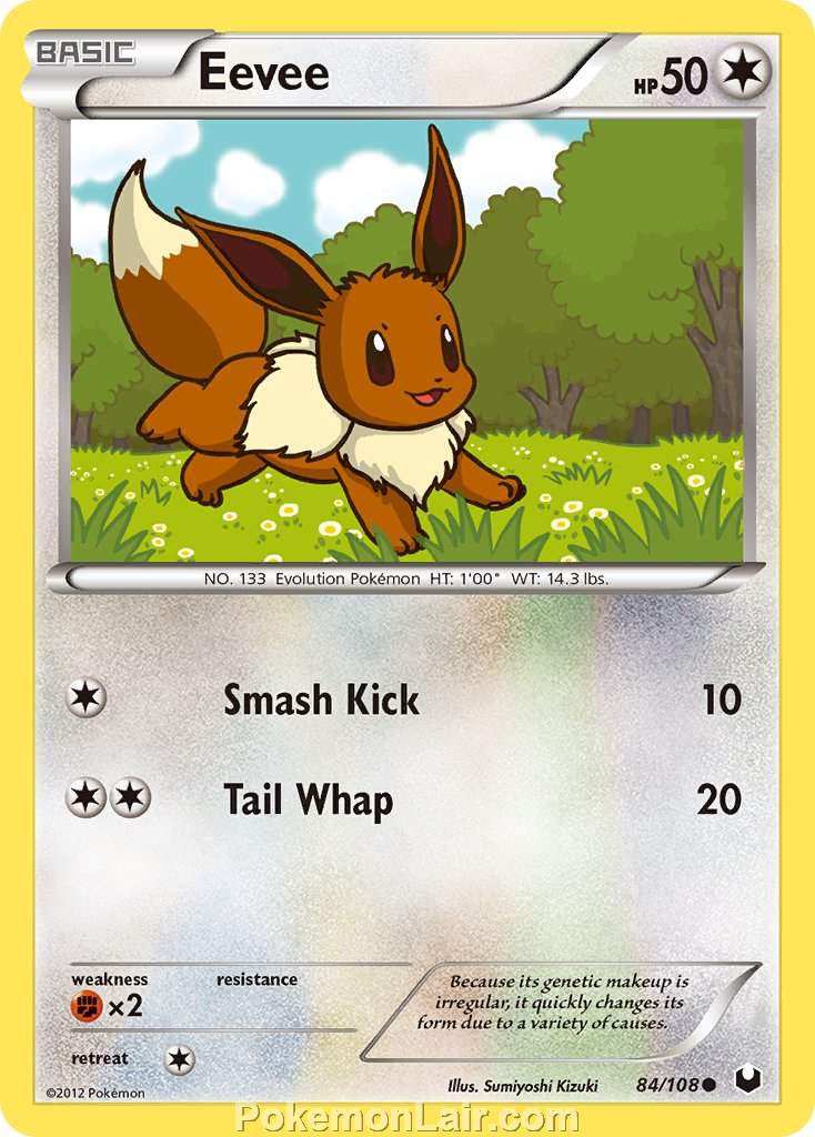 2012 Pokemon Trading Card Game Dark Explorers Price List – 84 Eevee