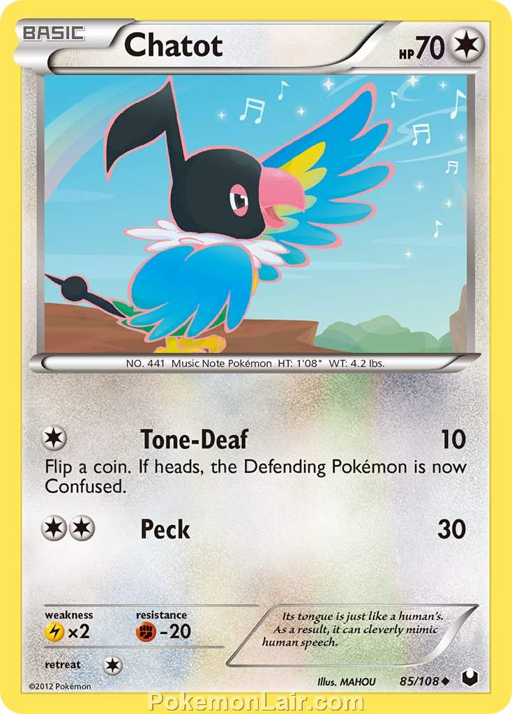 2012 Pokemon Trading Card Game Dark Explorers Price List – 85 Chatot