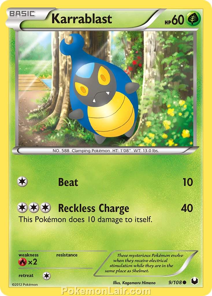 2012 Pokemon Trading Card Game Dark Explorers Price List – 9 Karrablast