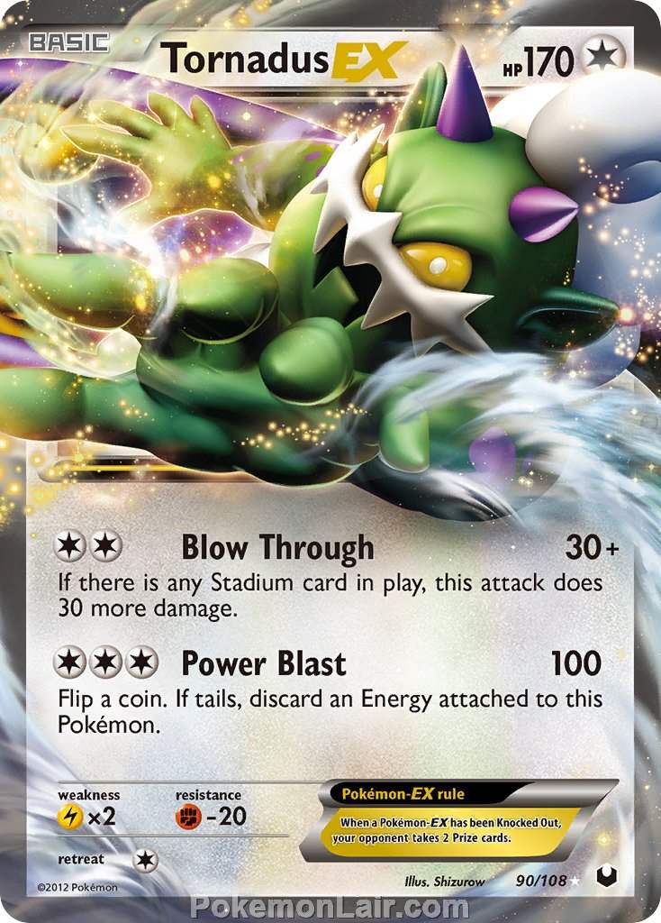 2012 Pokemon Trading Card Game Dark Explorers Price List – 90 Tornadus EX