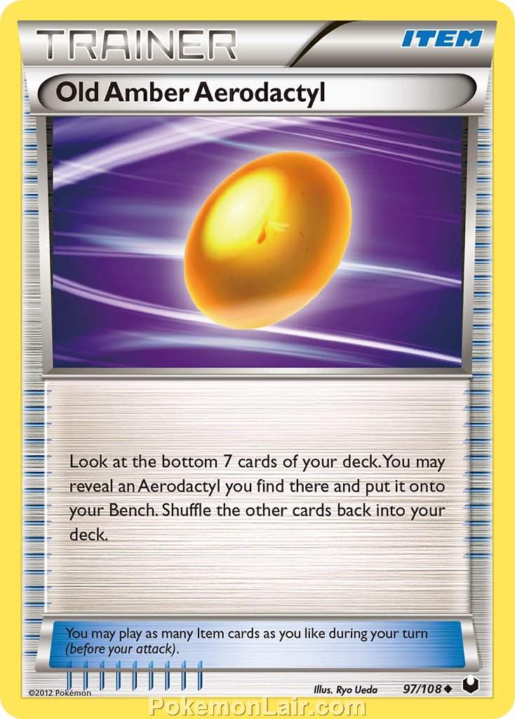 2012 Pokemon Trading Card Game Dark Explorers Price List – 97 Old Amber Aerodactyl