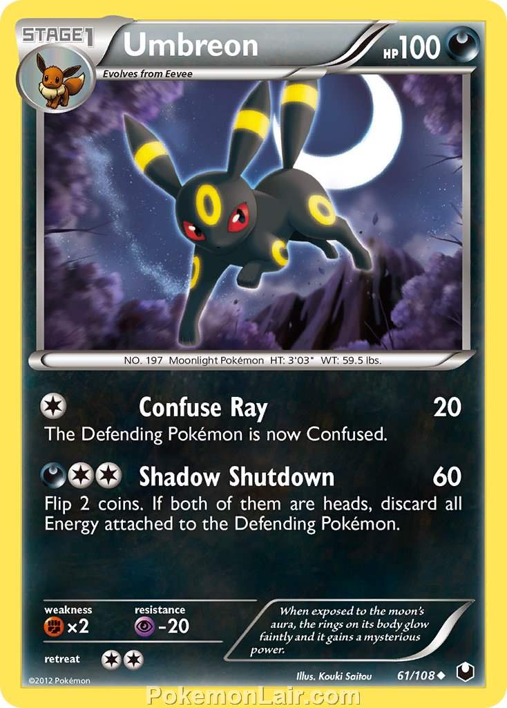 2012 Pokemon Trading Card Game Dark Explorers Set – 61 Umbreon