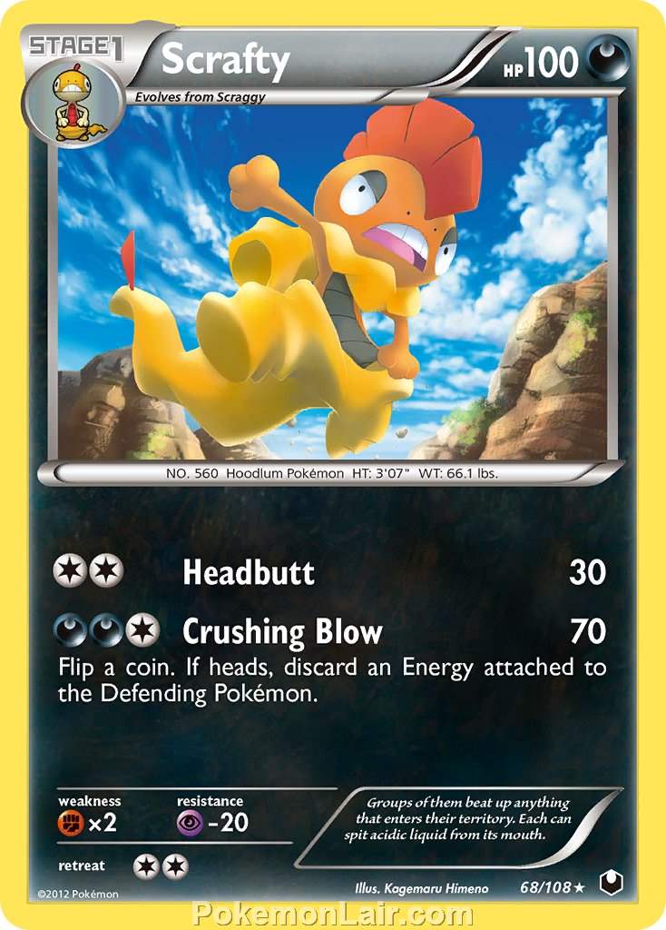 2012 Pokemon Trading Card Game Dark Explorers Set – 68 Scrafty