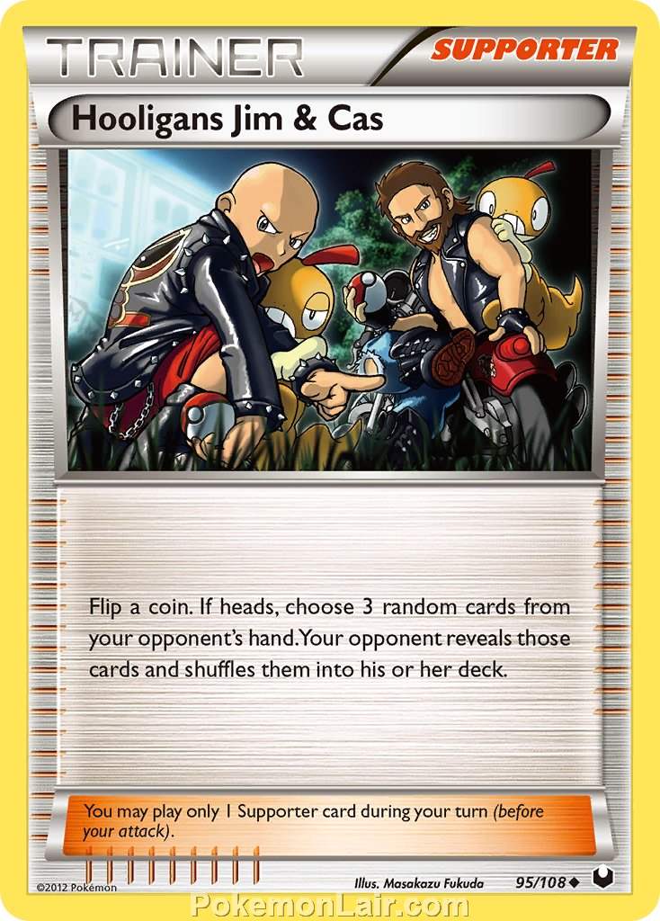 2012 Pokemon Trading Card Game Dark Explorers Set – 95 Hooligans Jim and Cas