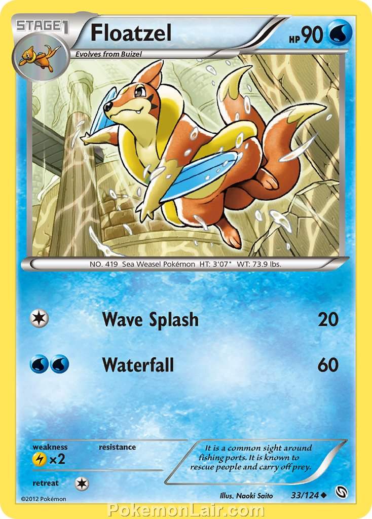 2012 Pokemon Trading Card Game Dragons Exalted Price List – 33 Floatzel