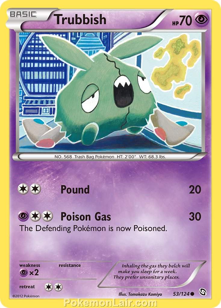 2012 Pokemon Trading Card Game Dragons Exalted Price List – 53 Trubbish