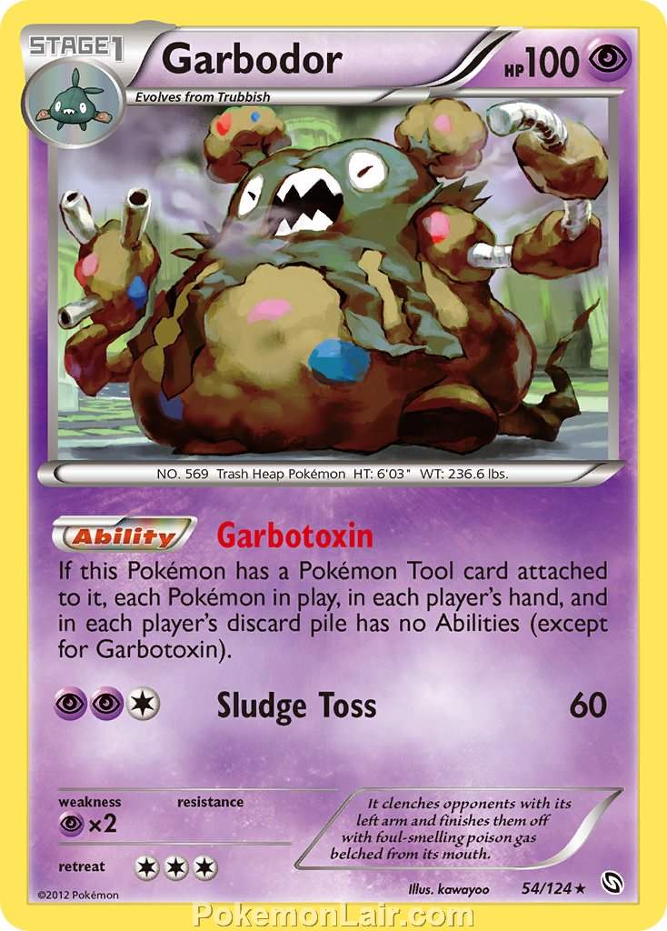 2012 Pokemon Trading Card Game Dragons Exalted Price List – 54 Garbodor
