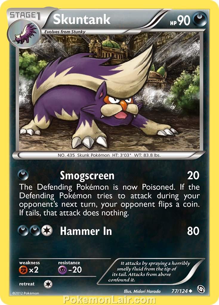 2012 Pokemon Trading Card Game Dragons Exalted Price List – 77 Skuntank