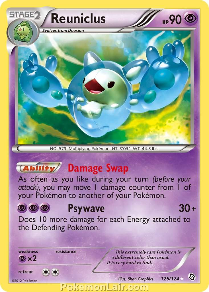 2012 Pokemon Trading Card Game Dragons Exalted Set – 126 Reuniclus