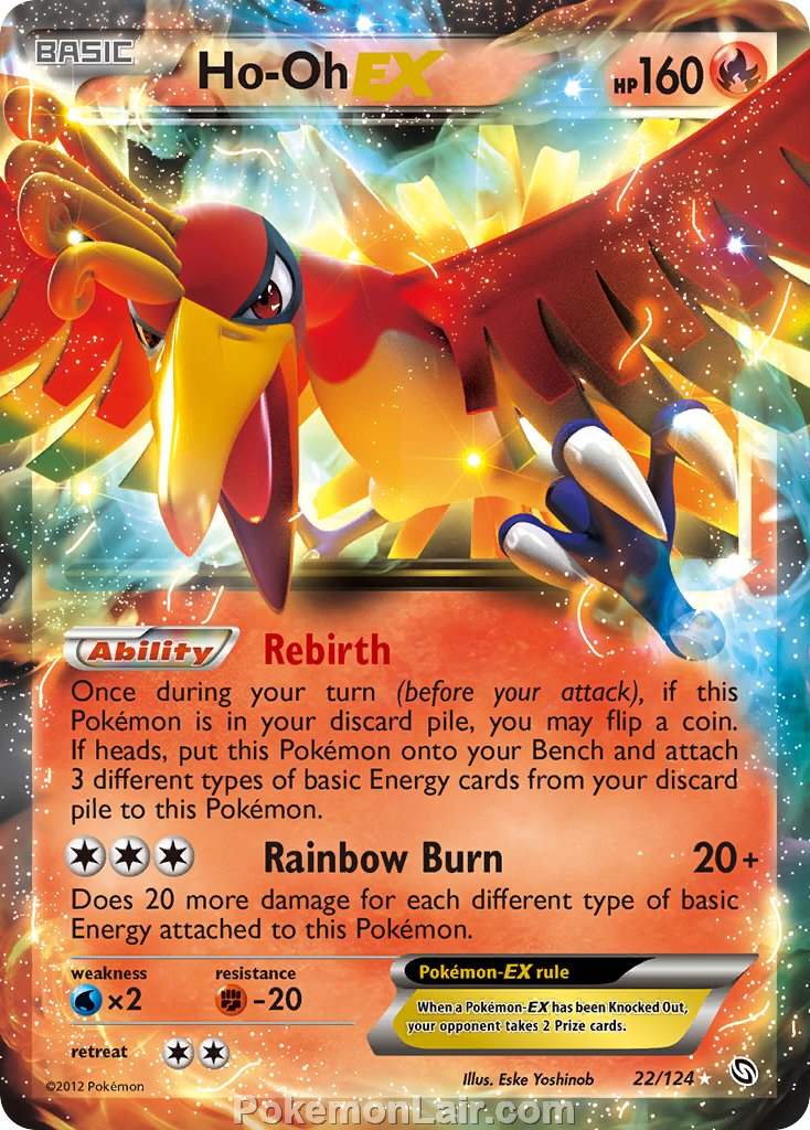2012 Pokemon Trading Card Game Dragons Exalted Set – 22 Ho oh EX