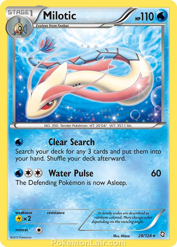 2012 Pokemon Trading Card Game Dragons Exalted Set – 28 Milotic