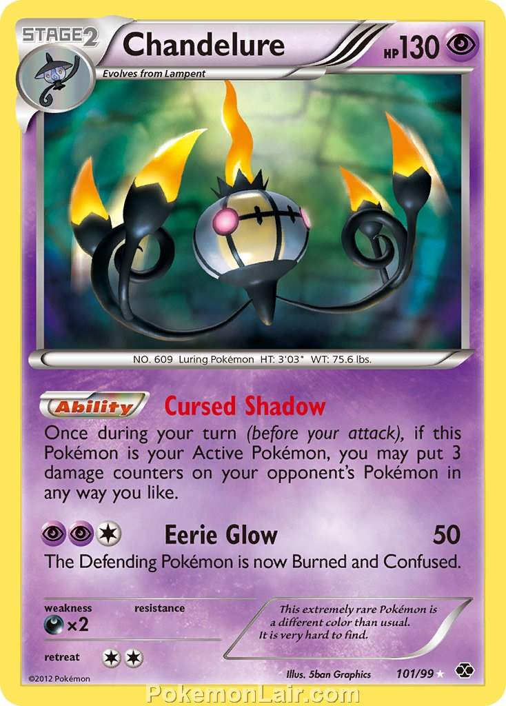 2012 Pokemon Trading Card Game Next Destinies Price List – 101 Chandelure