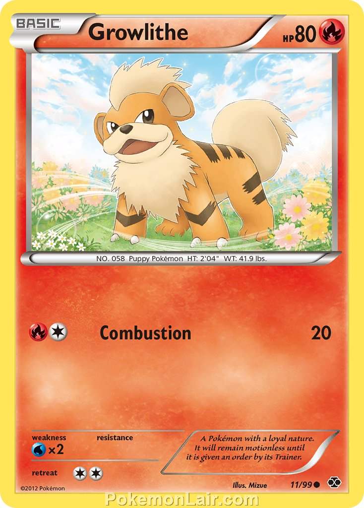 2012 Pokemon Trading Card Game Next Destinies Price List – 11 Growlithe