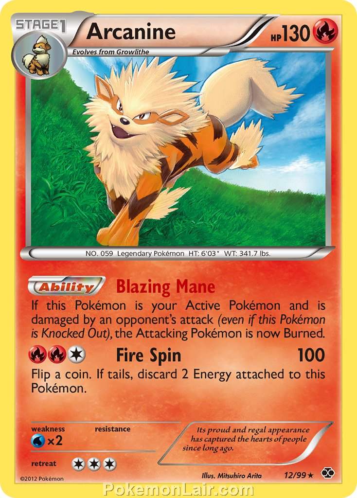 2012 Pokemon Trading Card Game Next Destinies Price List – 12 Arcanine