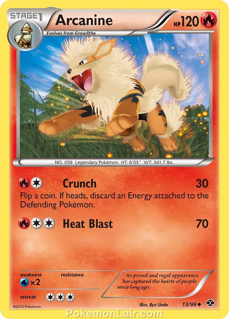 2012 Pokemon Trading Card Game Next Destinies Price List – 13 Arcanine