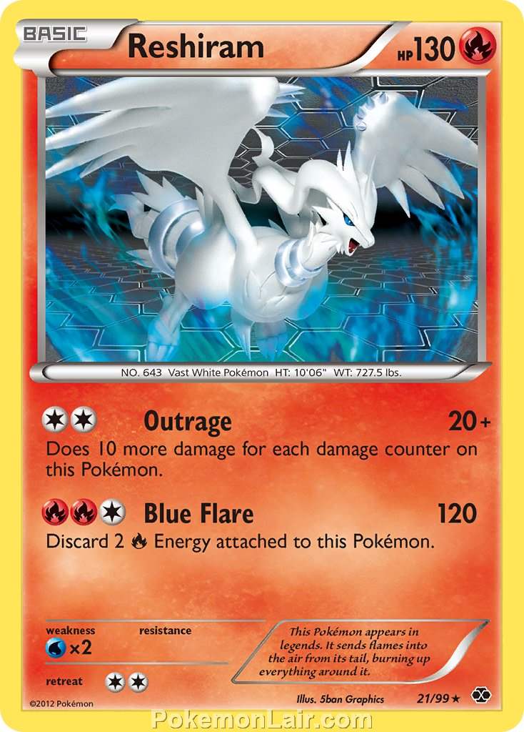 2012 Pokemon Trading Card Game Next Destinies Price List – 21 Reshiram