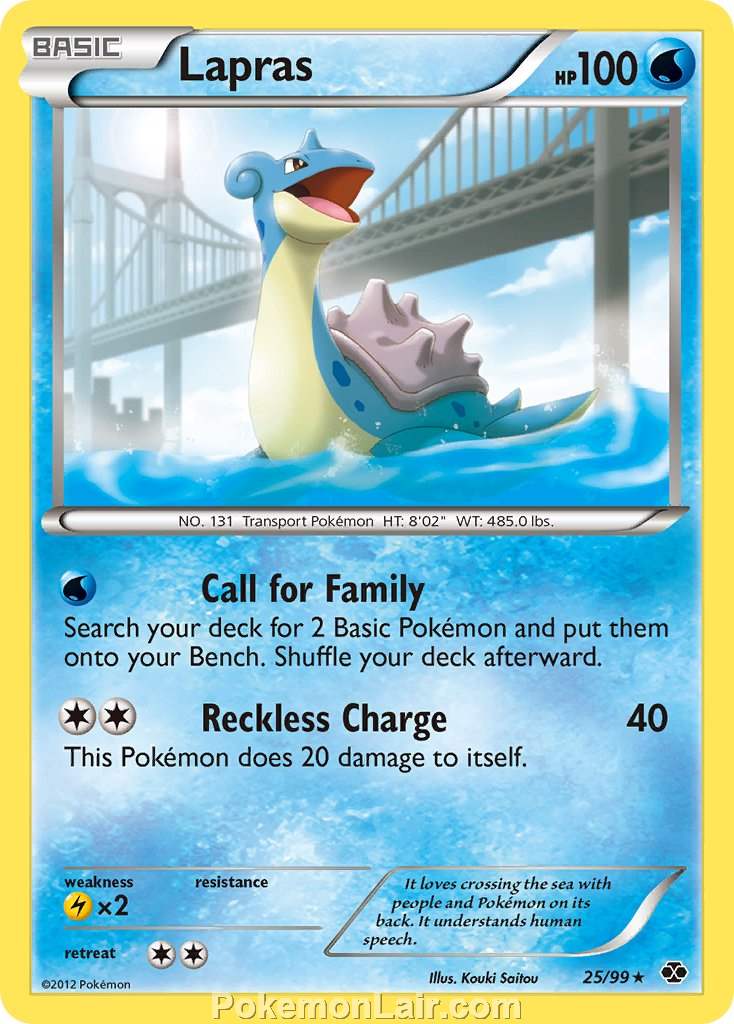 2012 Pokemon Trading Card Game Next Destinies Price List – 25 Lapras