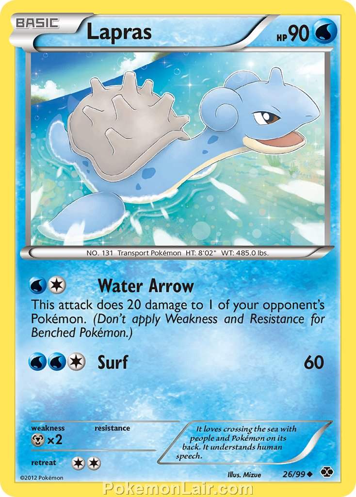 2012 Pokemon Trading Card Game Next Destinies Price List – 26 Lapras