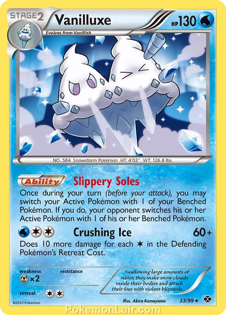 2012 Pokemon Trading Card Game Next Destinies Price List – 33 Vanilluxe