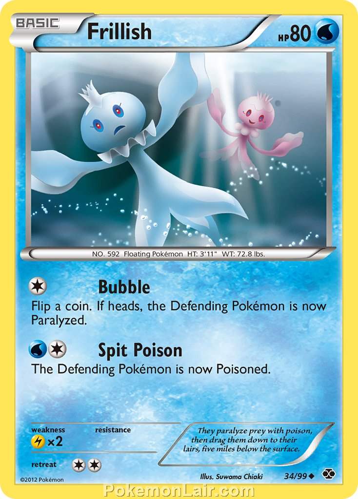 2012 Pokemon Trading Card Game Next Destinies Price List – 34 Frillish