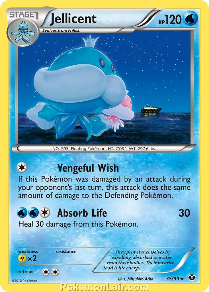 2012 Pokemon Trading Card Game Next Destinies Price List – 35 Jellicent