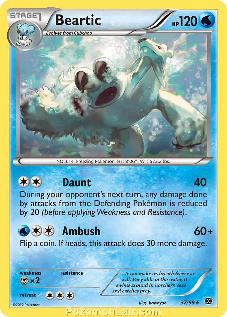 2012 Pokemon Trading Card Game Next Destinies Price List – 37 Beartic