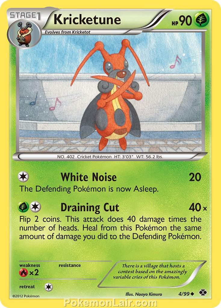 2012 Pokemon Trading Card Game Next Destinies Price List – 4 Kricketune