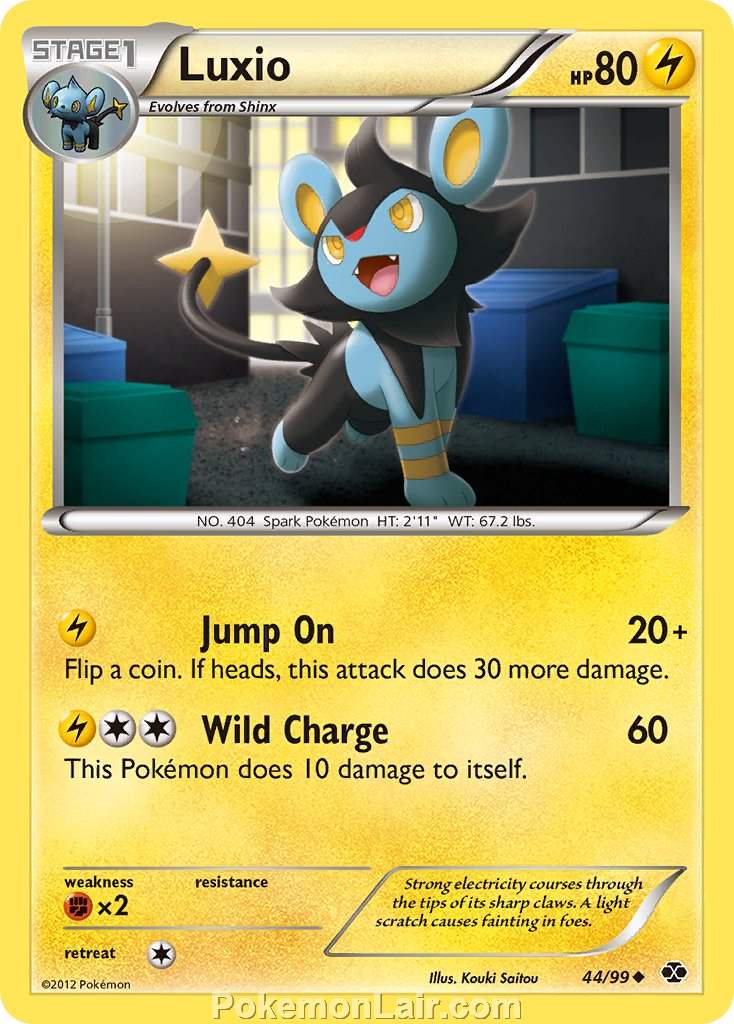 2012 Pokemon Trading Card Game Next Destinies Price List – 44 Luxio