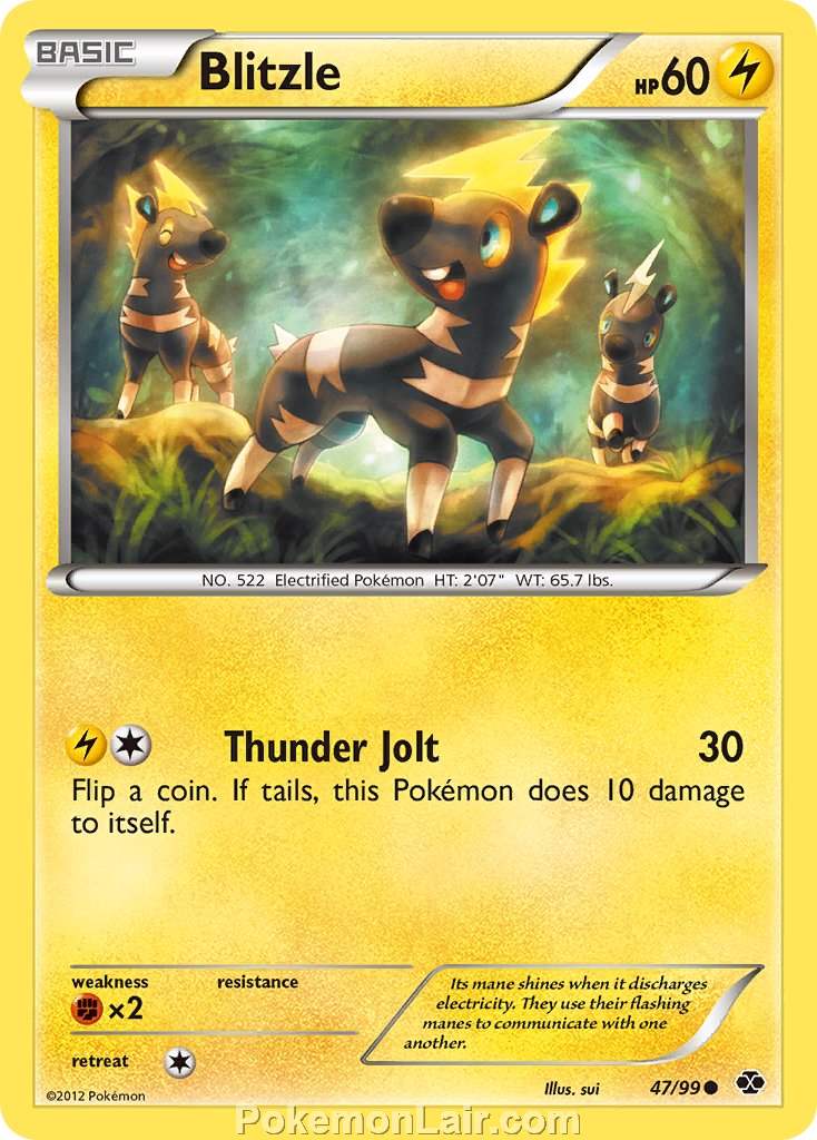 2012 Pokemon Trading Card Game Next Destinies Price List – 47 Blitzle