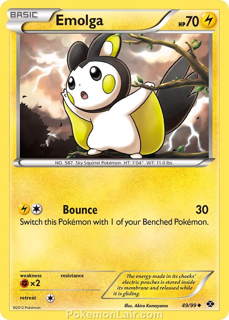 2012 Pokemon Trading Card Game Next Destinies Price List – 49 Emolga