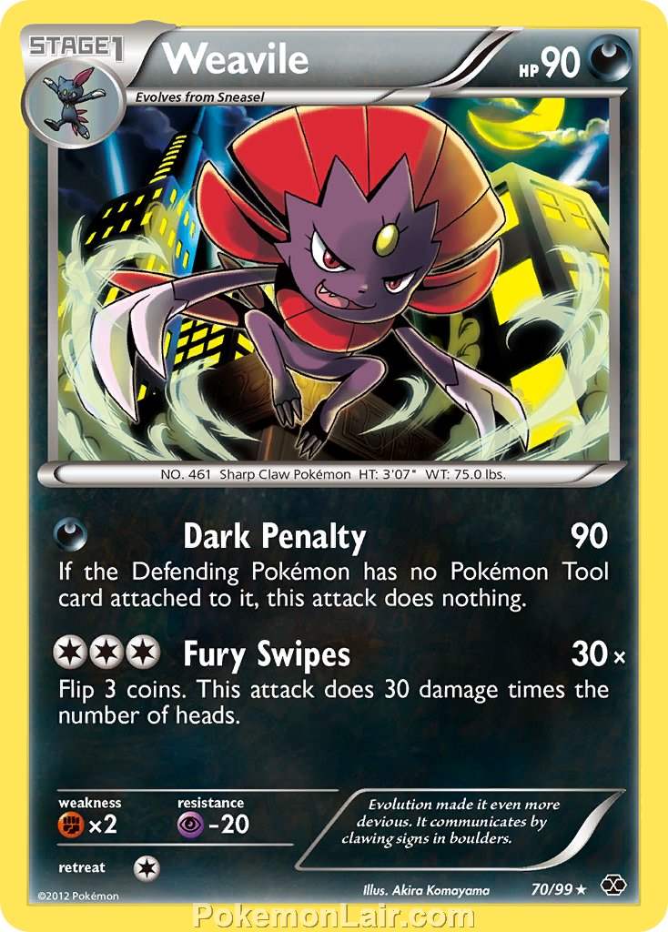 2012 Pokemon Trading Card Game Next Destinies Price List – 70 Weavile