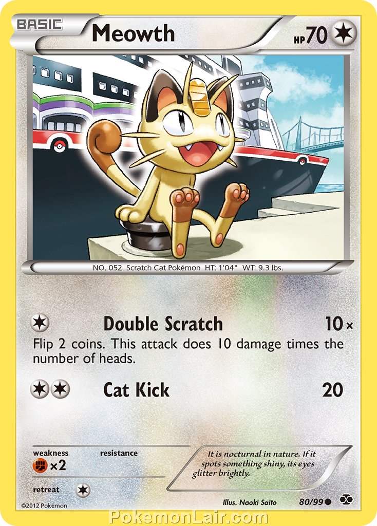 2012 Pokemon Trading Card Game Next Destinies Price List – 80 Meowth