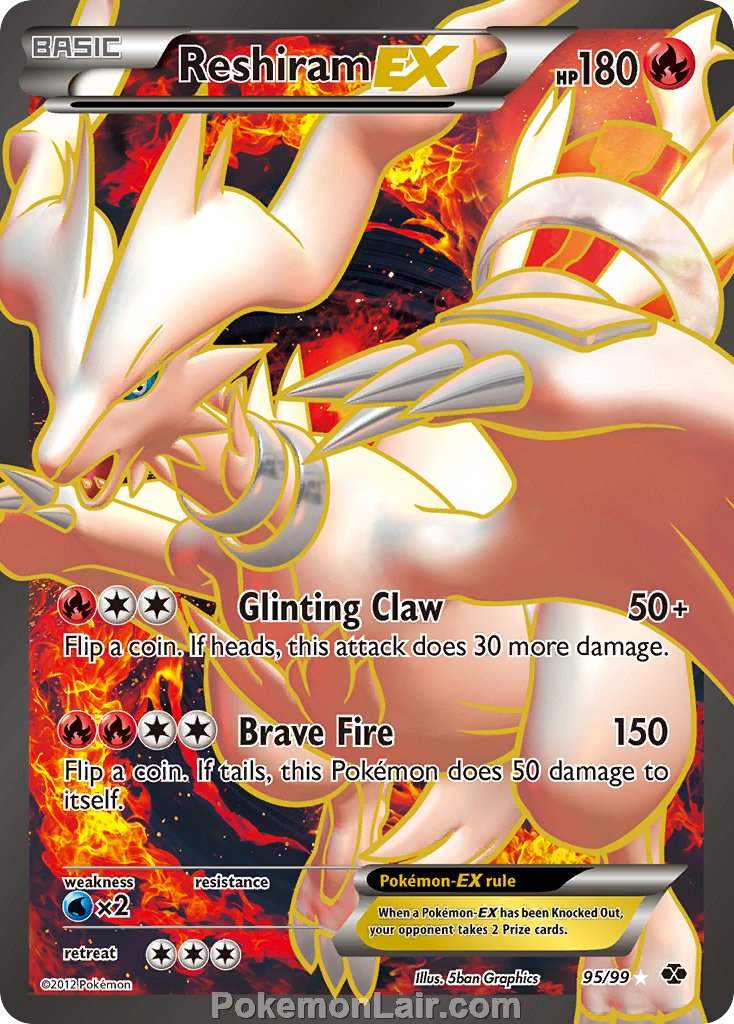 2012 Pokemon Trading Card Game Next Destinies Price List – 95 Reshiram EX