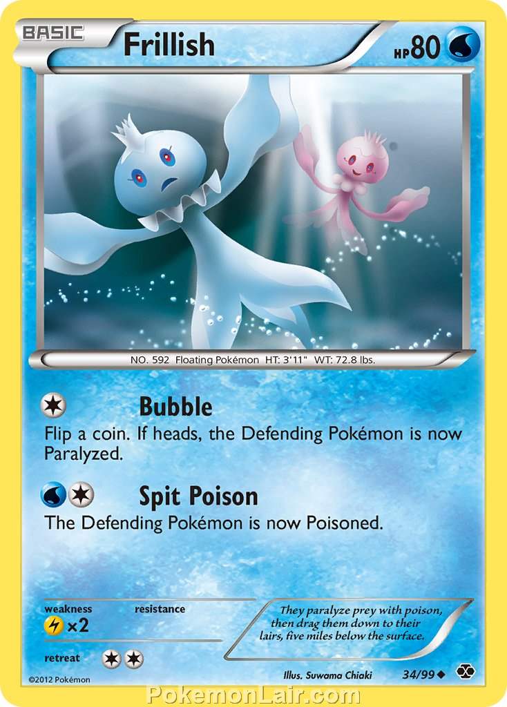 2012 Pokemon Trading Card Game Next Destinies Set – 34 Frillish