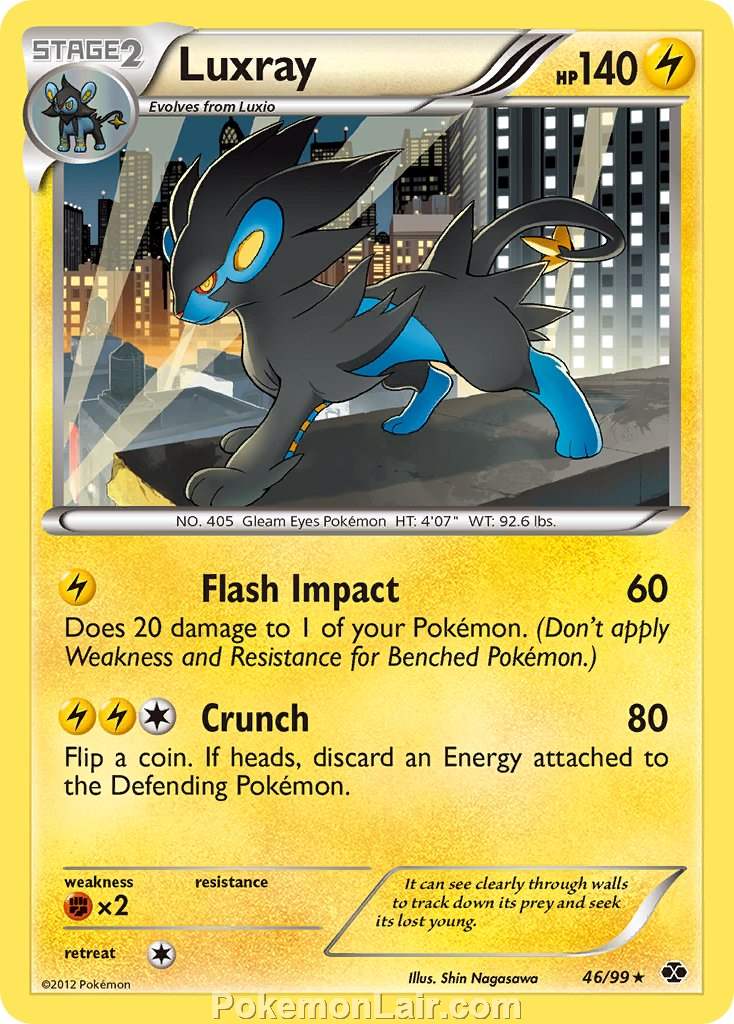 2012 Pokemon Trading Card Game Next Destinies Set – 46 Luxray