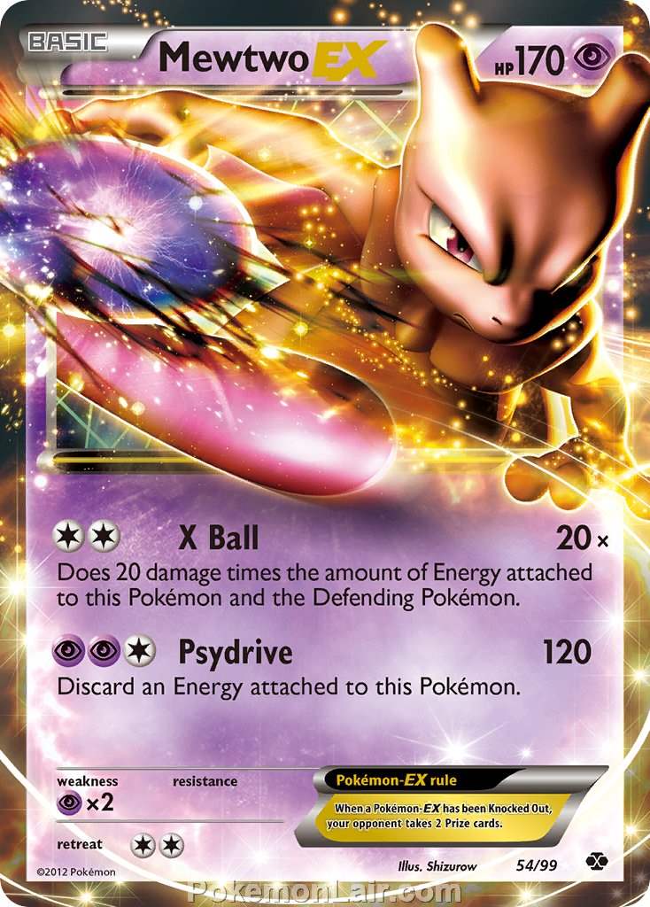 2012 Pokemon Trading Card Game Next Destinies Set – 54 Mewtwo EX