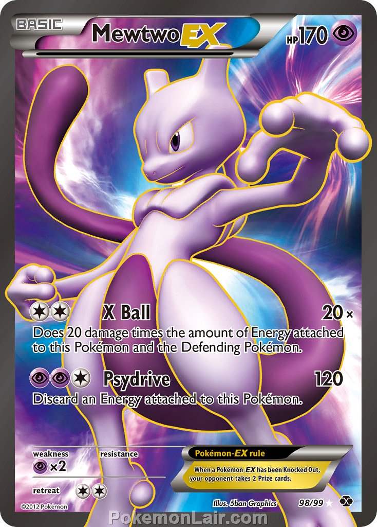 2012 Pokemon Trading Card Game Next Destinies Set – 98 Mewtwo EX