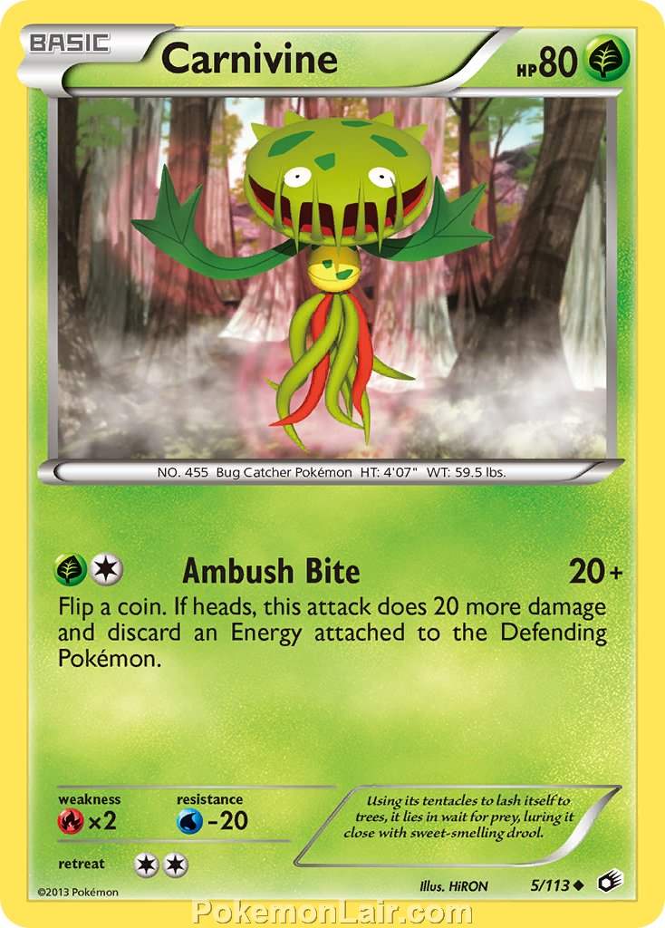 2013 Pokemon Trading Card Game Legendary Treasures Price List – 05 Carnivine