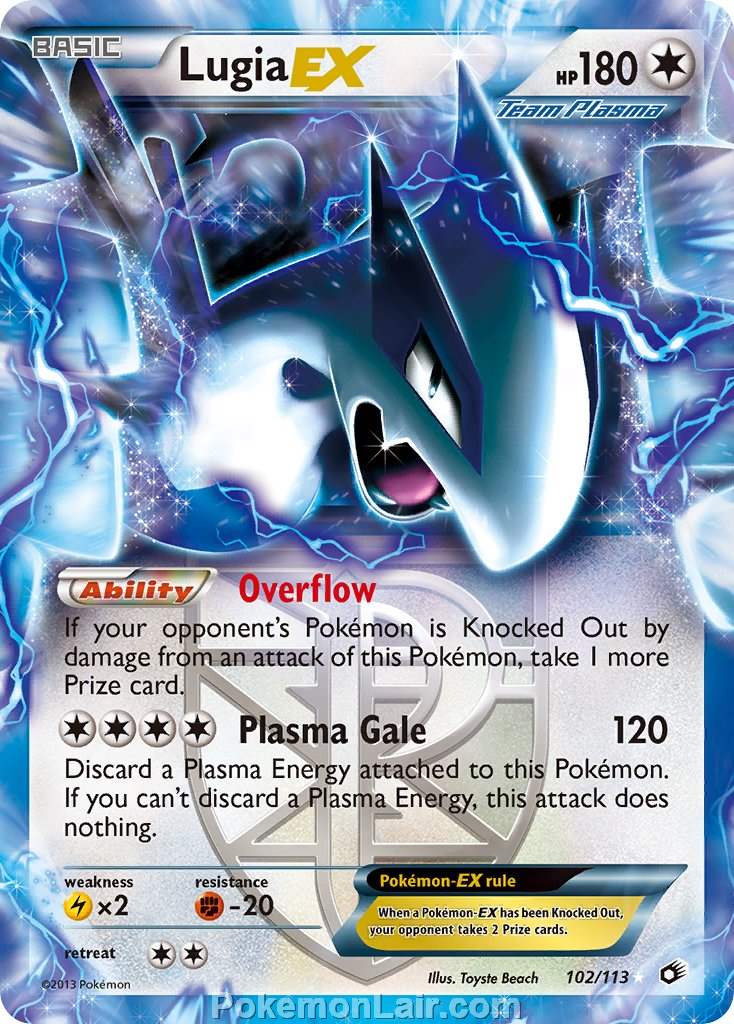 2013 Pokemon Trading Card Game Legendary Treasures Price List – 102 Lugia EX